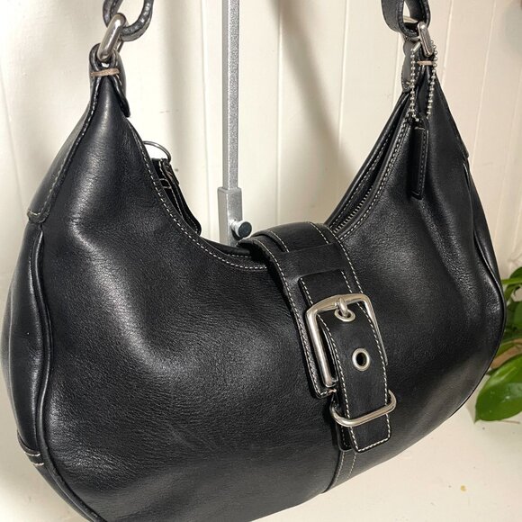 Vintage Coach Hamptons Buckle Hobo Shoulder Bag - 7548 - Black (EUC) - Picture 2 of 14